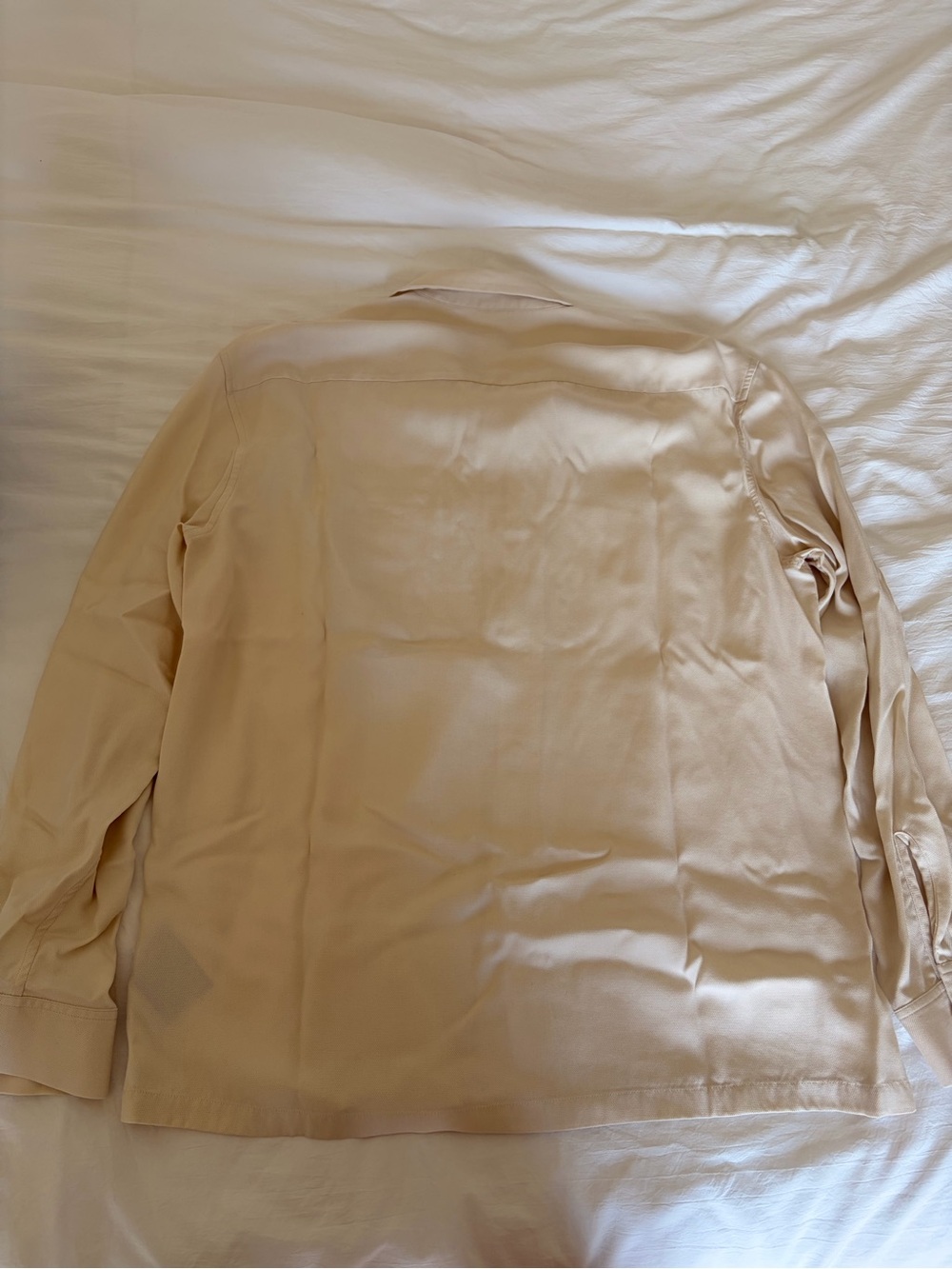 Club Monaco Men's Cream Long-Sleeve Button Up Shirt - Picture 2 of 4